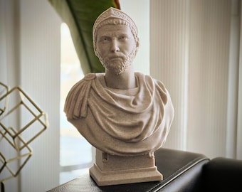 ハンニバル・バルカの胸像：大理石複合古代史装飾 - Etsy 日本