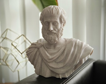 Griechischer Philosoph Aristoteles Büste Statue - Handgefertigte Skulptur aus Marmor Verbundstoff - Griechische Philosophie Klassische Kunst Replik