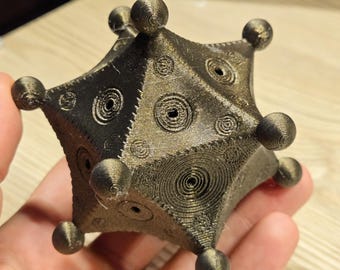 「ローマの二十面体」レプリカモデル 黄銅鋳造 古代文明のオーパーツ 神秘的な二十面体 古代ガロローマの青銅製 歴史的に謎めいた遺物