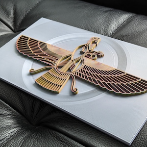 Zoroastrian Faravahar Fravahar Symbol Ahura Mazda Wall Art Winged Eagle Assyrian Iranian Persian Zoroastrianism Symbol Forohar Fravashi