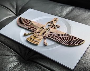 Zoroastrian Faravahar Fravahar Symbol Ahura Mazda Wall Art Winged Eagle Assyrian Iranian Persian Zoroastrianism Symbol Forohar Fravashi