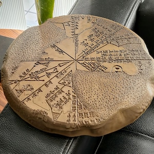 Starożytna sumeryjska mapa gwiazd replika - starożytna mezopotamska mapa astronomiczna sztuka ścienna - gliniany kompozytowy artefakt mezopotamski