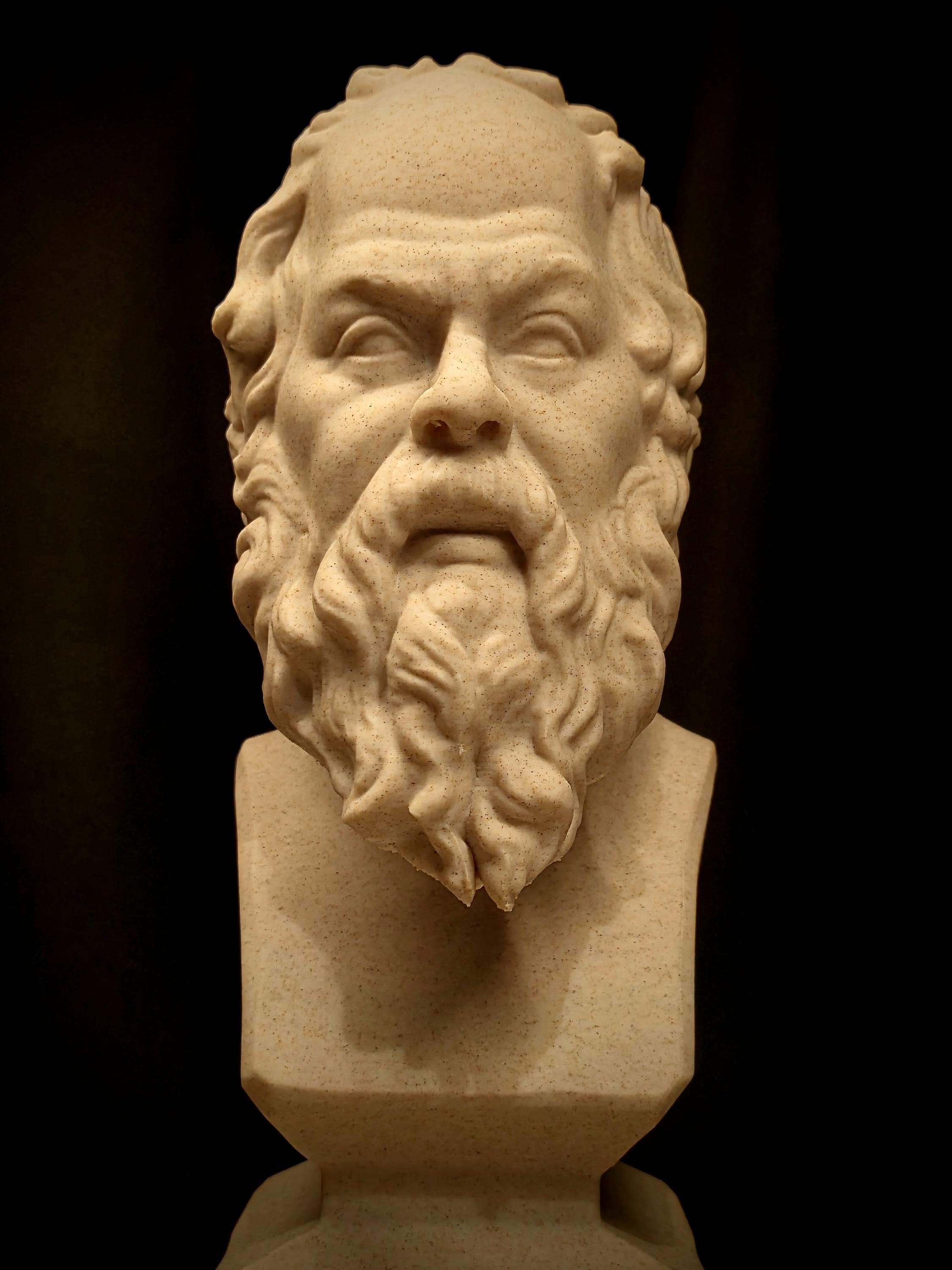 ソクラテス 高品質古代ギリシャ哲学者胸像 - 大理石複合装飾 