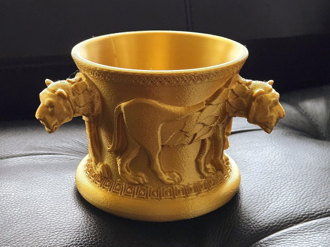 Ancient Persian Achaemenid Lion Motif Goblet Cup Replica Artifact