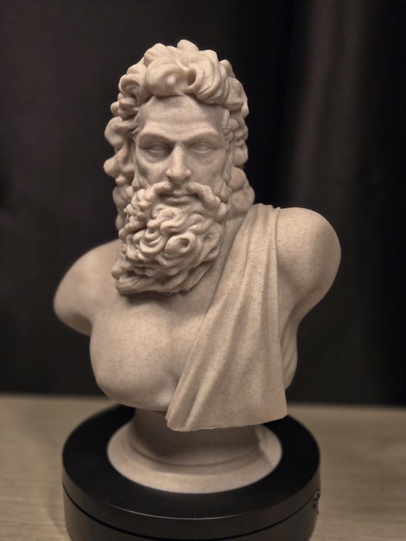 ゼウスの大理石複合胸像 - ギリシャの雷神 - 古代ギリシャ神話の装飾