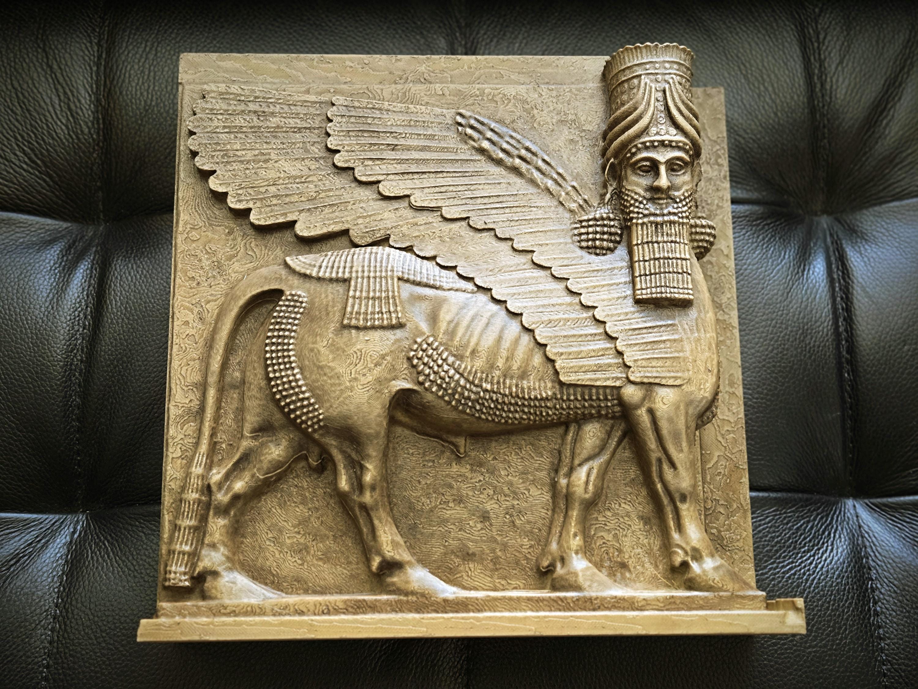 Ancient Mesopotamian Lamassu Wall Relief - Replica Sculpture