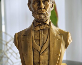 金のエイブラハム・リンカーン胸像：歴史的なアメリカ大統領像 - Etsy 日本