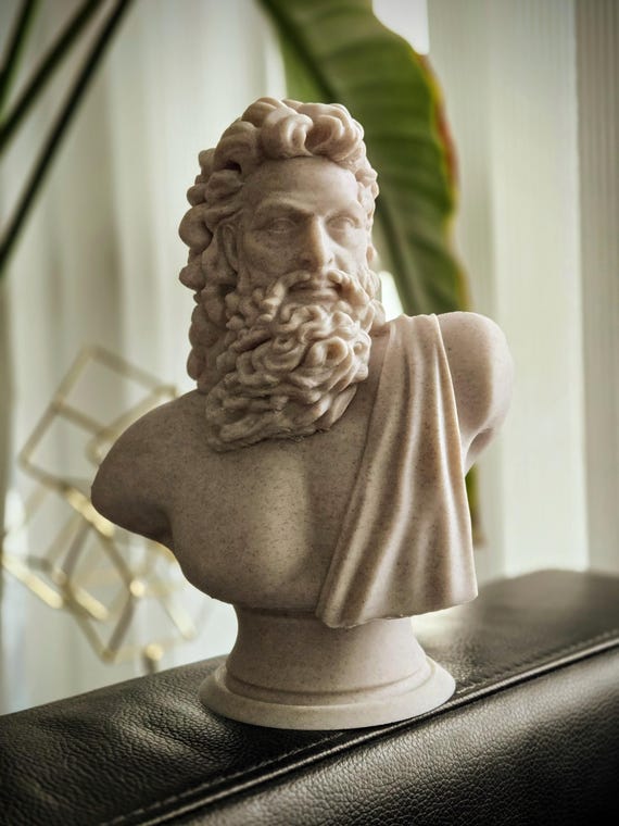 ゼウスの大理石複合胸像 - ギリシャの雷神 - 古代ギリシャ神話の装飾