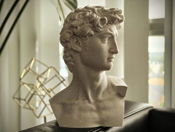 ミケランジェロのダビデ像 - 美術館品質のレプリカ - 大理石複合彫刻