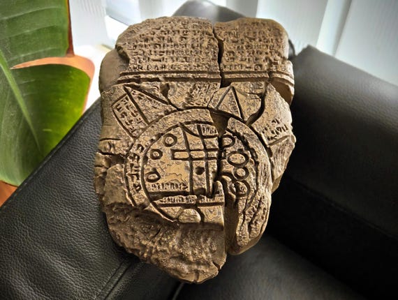 古代バビロニアの世界地図のレプリカ - イマゴ・ムンディ - 粘土複合