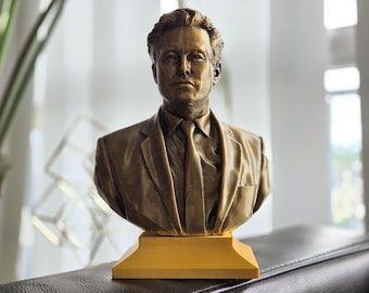 Bronze Elon Musk Bust - Detailed Handcrafted Sculpture - Modern Tech Icon Art - Perfect Gift for Innovators, Entrepreneurs, Space Lovers