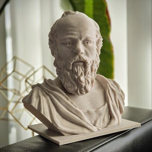 Greek Philosopher Socrates Bust Statue - Handcrafted Marble Composite Sculpture - Greek Philosophy Classical Art Replica
