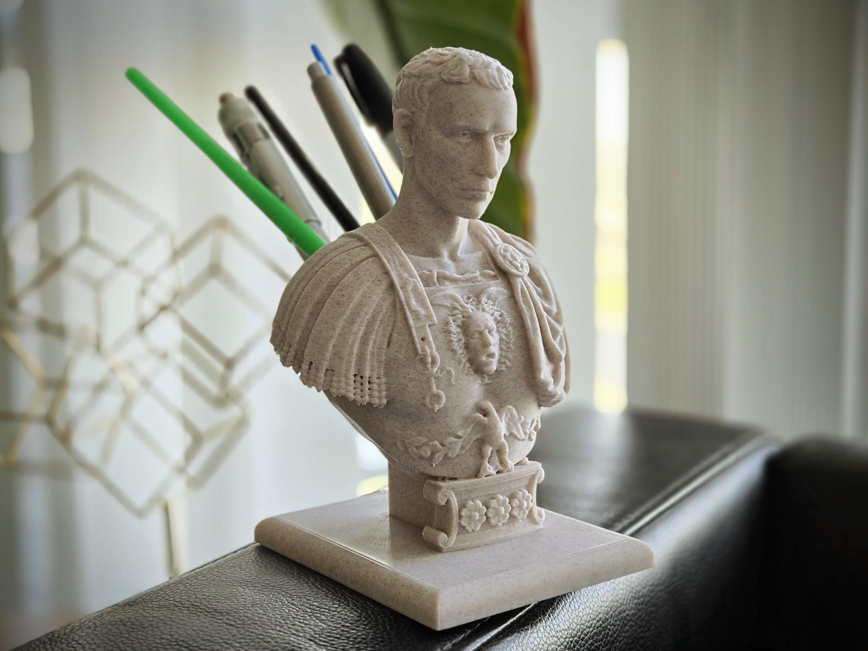 This julius caesar pencil holder is really quite brilliant