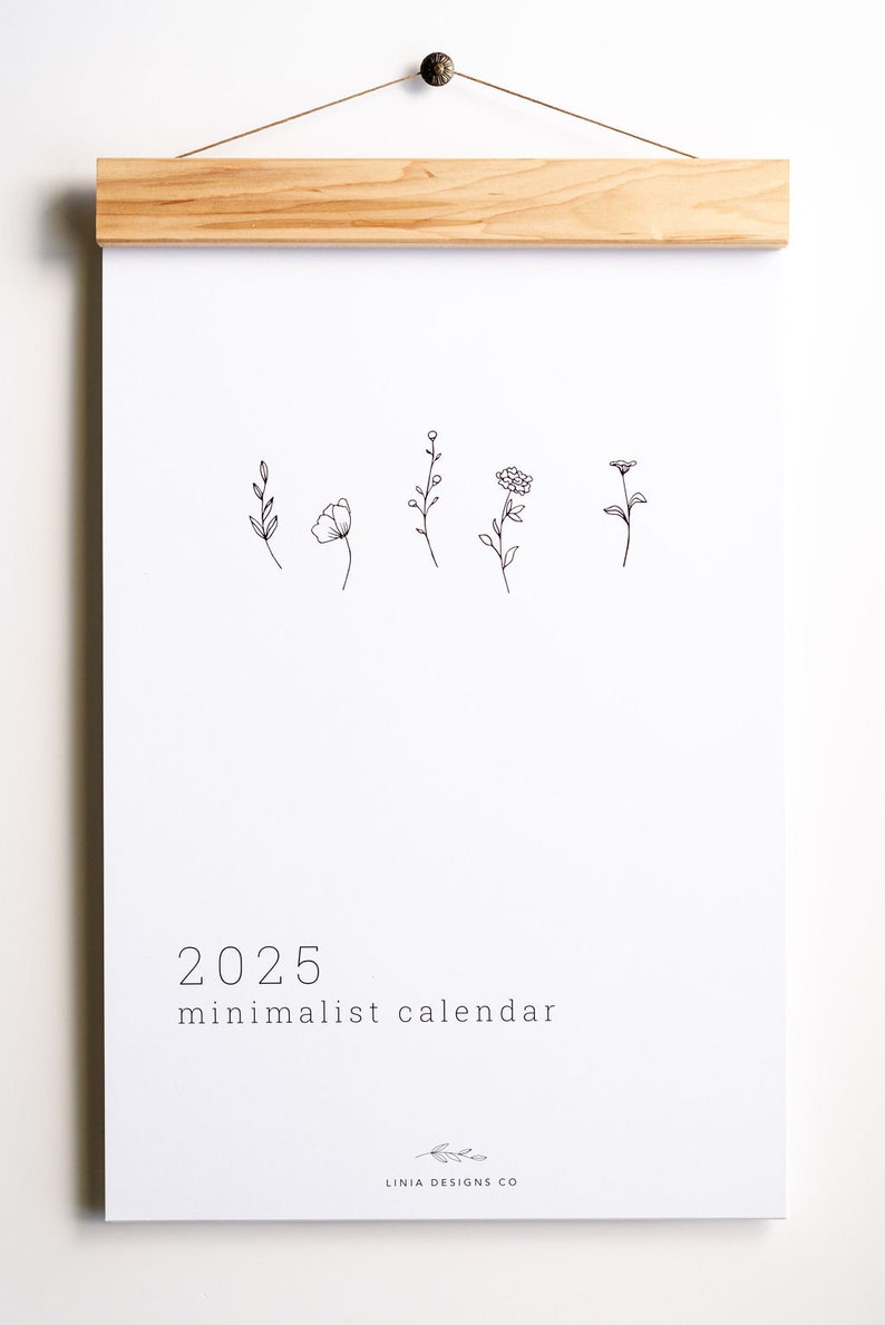 2025 Calendar Large Wall Homemade Floral Minimalist Simple Wall Planner