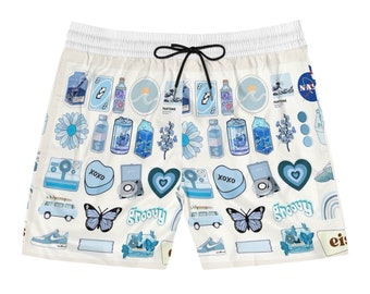 Blue Vibes - Short de bain pour hommes (AOP)