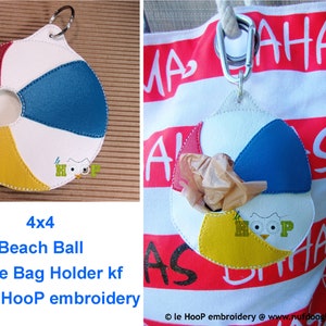 ITH 4x4 Beach Ball Waste Bag Holder Dispenser Machine Embroidery Applique Design
