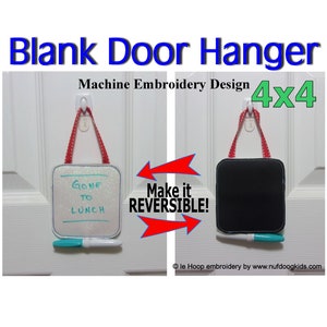 ITH 4x4 Blank DOOR HANGER Machine Embroidery Applique Design