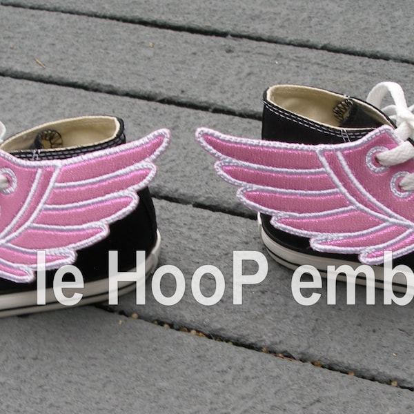 4x4 5x7 ANGEL Fairy Shoe Wings Machine Embroidery In-Hoop Design Superhero shoelace Steampunk Costume Percy Jackson Hermes Mercury Inspired