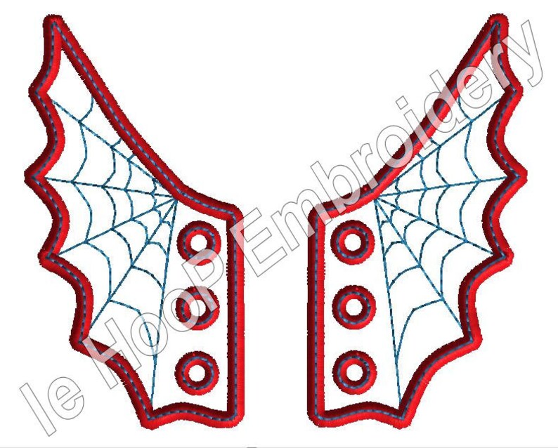 4x4 5x7 SPIDER WEB Shoe Wings Machine Embroidery In Hoop Design Goth Costume Superhero cosplay Steampunk Fantasy Spiderman inspired shoelace image 4