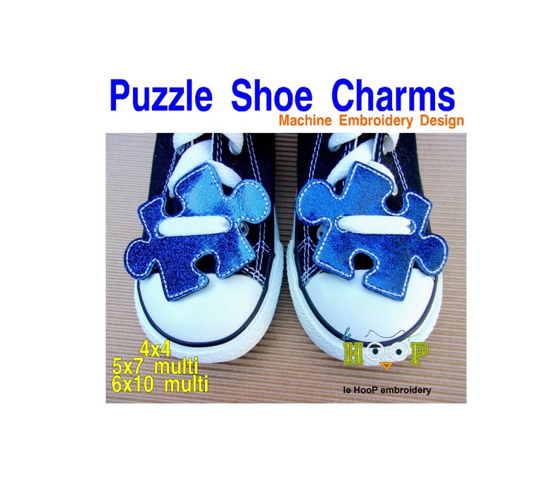 PUZZLE Shoe Charms Tags ITH Machine Embroidery Applique Design Etsy