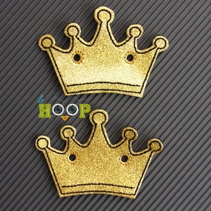 CROWN Shoe Charms Wings Tags Machine Applique Embroidery design ITH In The Hoop cosplay queen king royalty shoelace halloween image 5