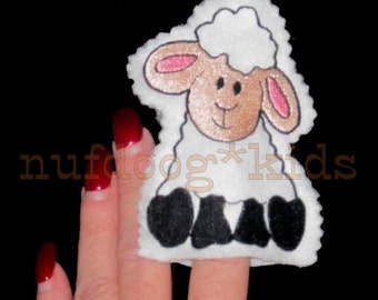 In-The-Hoop Easter Felt FINGER PUPPET LAMB Machine Embroidery Applique 4x4 hoop