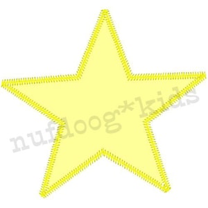 STAR raw edge fray finish zig zag Machine Embroidery Applique Holiday design 3 sizes INSTANT DOWNLOAD