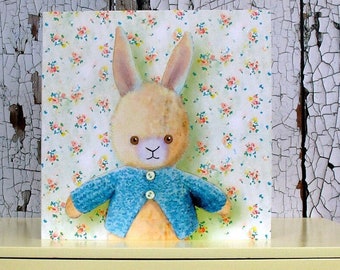 Old toy bunny card