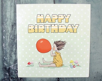 Balloon Pixie Birthday card