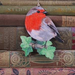Robin Wooden Hanging Decoration