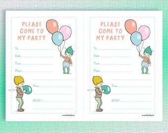 Pixie Party Invites to download