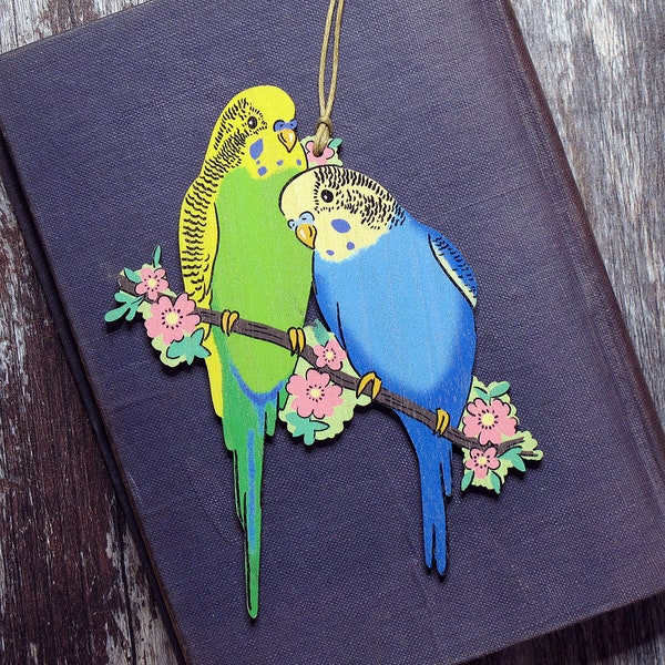 Budgies Wooden Hanging Decoration