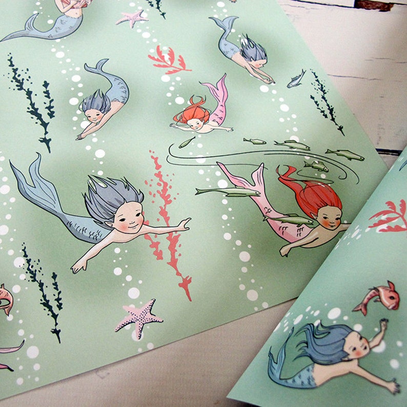 5 sheets of seababies wrapping paper image 2
