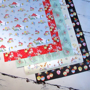 5 sheets of assorted pixieland paper