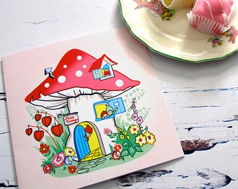 Rosa Pixie Cottage Karte