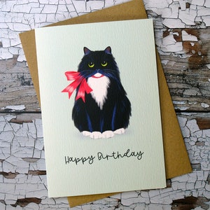Carte d'anniversaire chat smoking