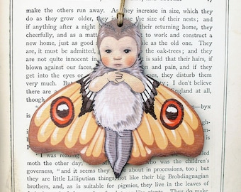 Baby Moth Wooden Hanging Decoration