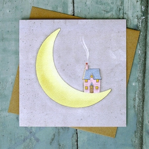 Haus auf dem Mond quadratische Karte