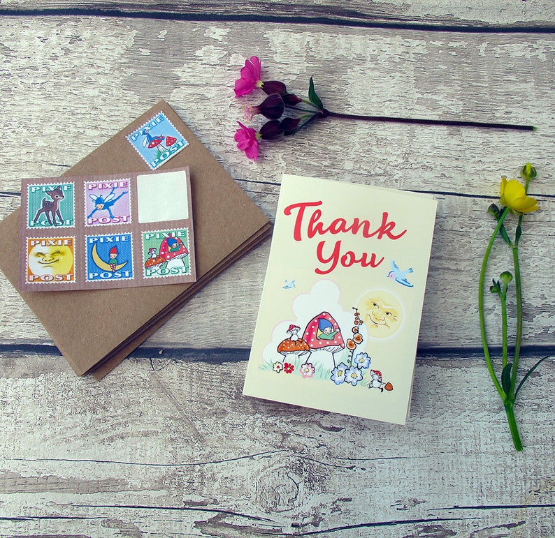 Mini Thank you Cards with Pixie Stamps image 1