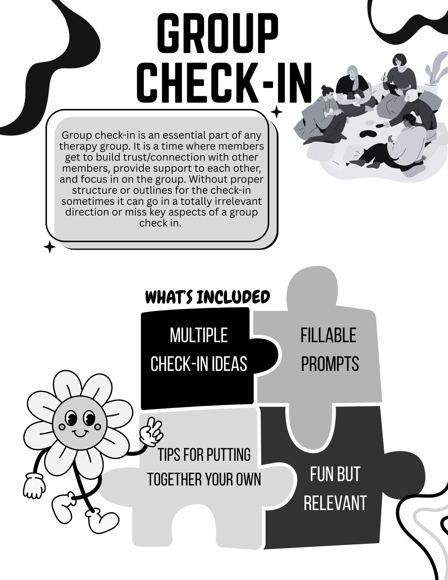 Group Therapy Check-in Packet, IOP, Counseling Prompts & Questions - Etsy