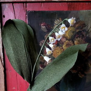 Mughetto di carta fatto a mano - Fiori di carta crespa realistici - Decorazione floreale personalizzata - Decorazione di bouquet da sposa - Arte botanica della carta