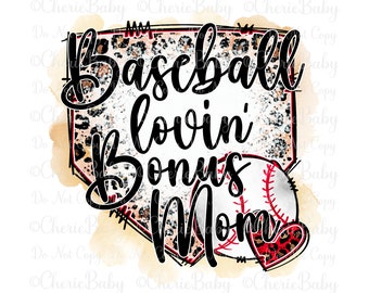 Baseball Bonus Mom png, Digital Download, Sublimation & DTF Design, Faux Bleach Look, Stepmother Shirt Design
