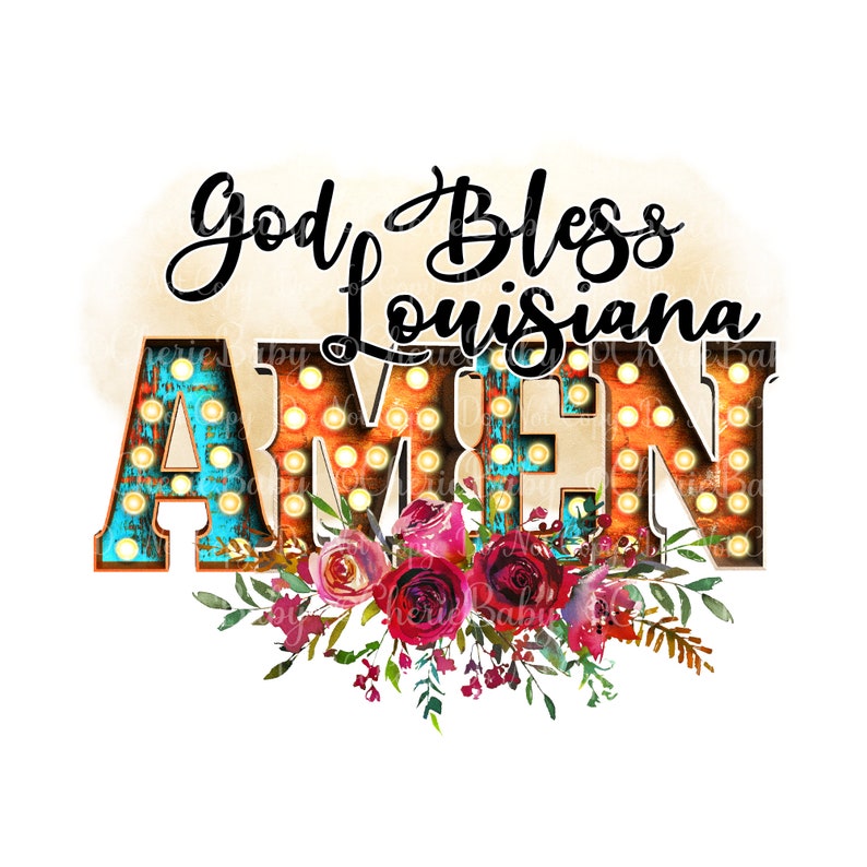 USA Print On Demand God Bless Louisiana PNG Image File Louisiana PNG