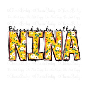 Bendito ser llamado Nina Diseño de sublimación, png imprimible, Descarga digital, Diseño de camiseta, Diseño de fe, Cartas Doodle, Día de la Madre