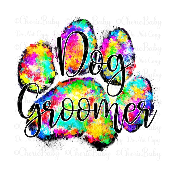 Dog Groomer PNG, Digital Download, Sublimation & DTF, Paw Print Grooming Shirt Design