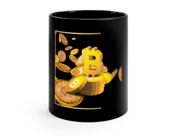 Taza negra Bitcoin