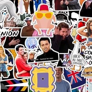 10-50 Sticker Set FRIENDS No Repeats Vinyl Decal Pack Waterproof Funny Comedy Tv Show Sitcom Joey Chandler Rachel Ross Phoebe Monica