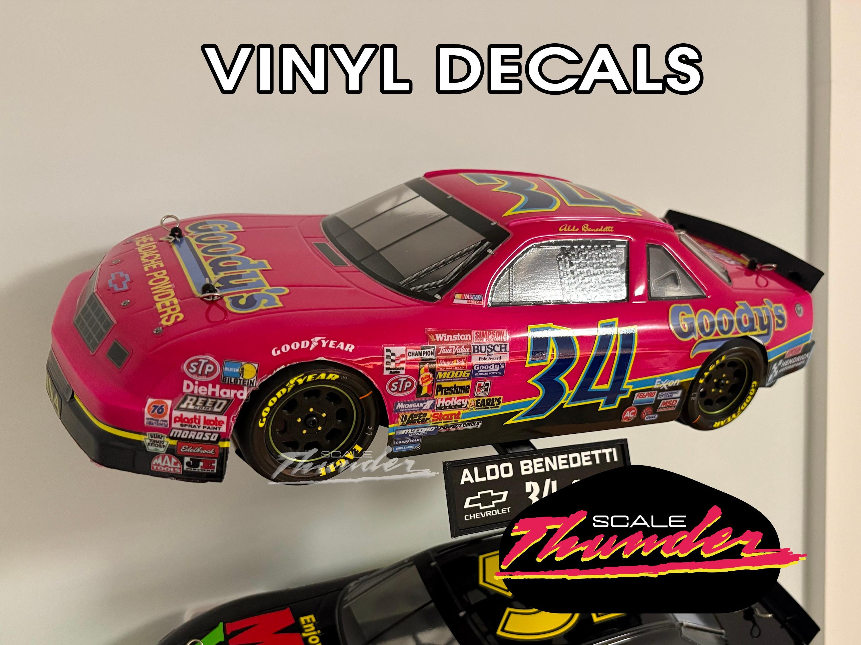 Losi 1:12 DECALS Days of Thunder Aldo Benedetti Goody's #34 NASCAR