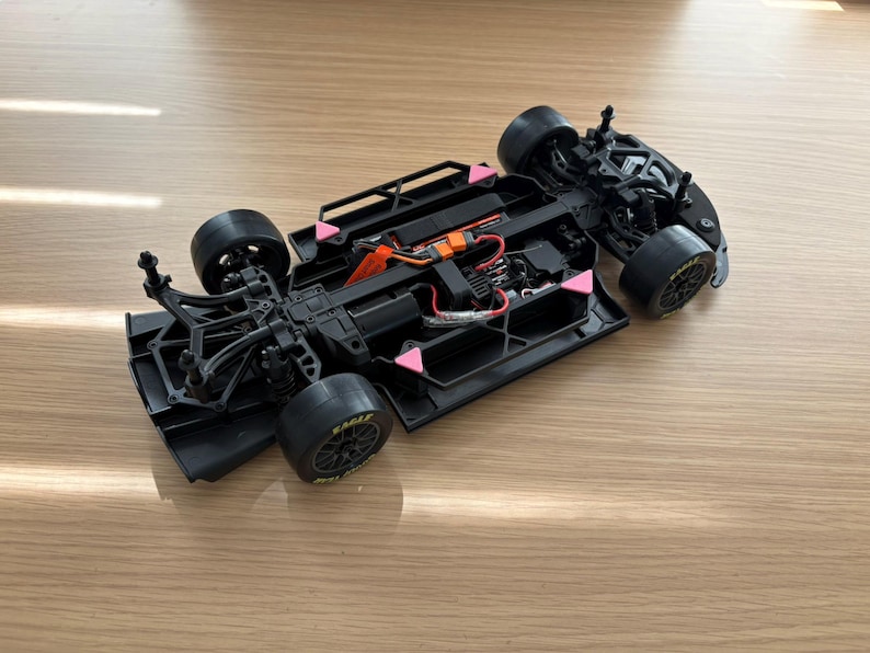 1:12 Losi NASCAR Carbon Look Undertray Floorpan 3D Printed image 3
