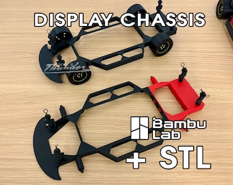 1:12 Losi NASCAR クラシック ディスプレイシャーシ ロールケージ ホイールキット デジタル STL 3D プリントファイル Bambu